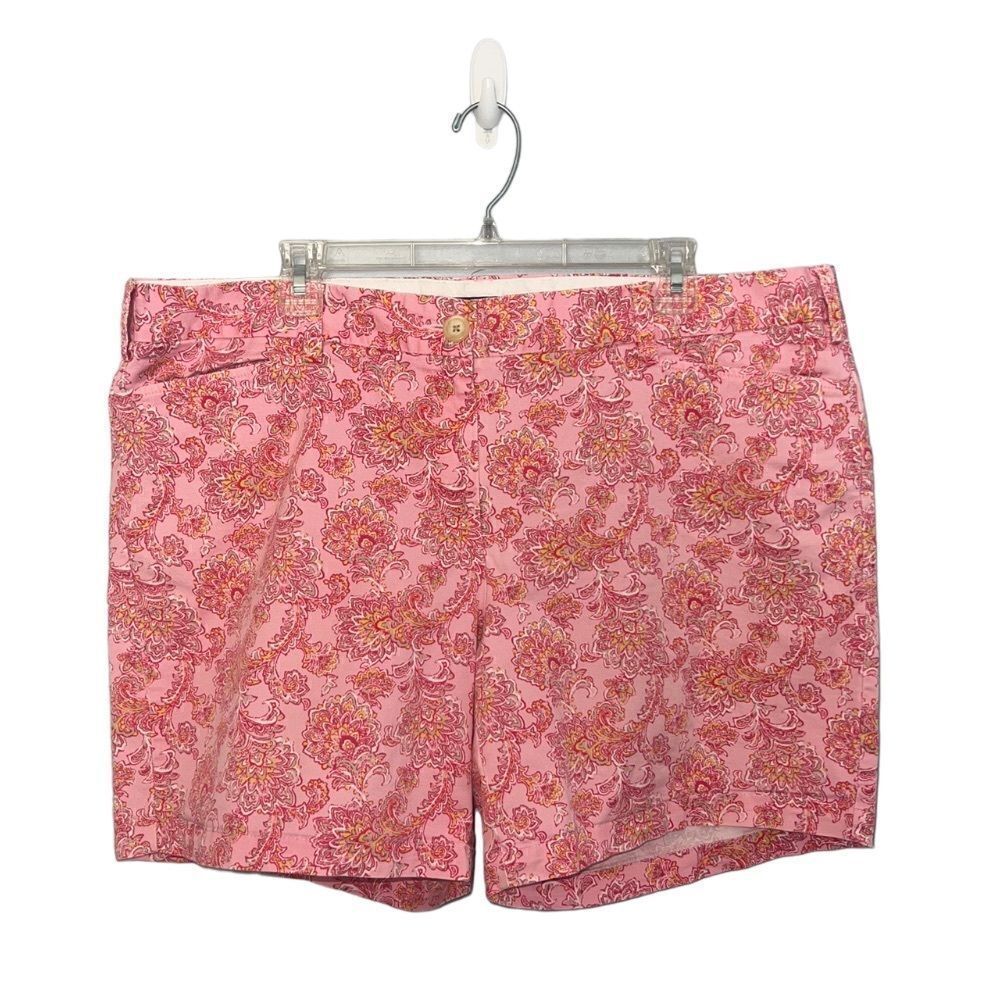 Lands’ End Women’s Plus size 18W 18 W floral paisley pink shorts